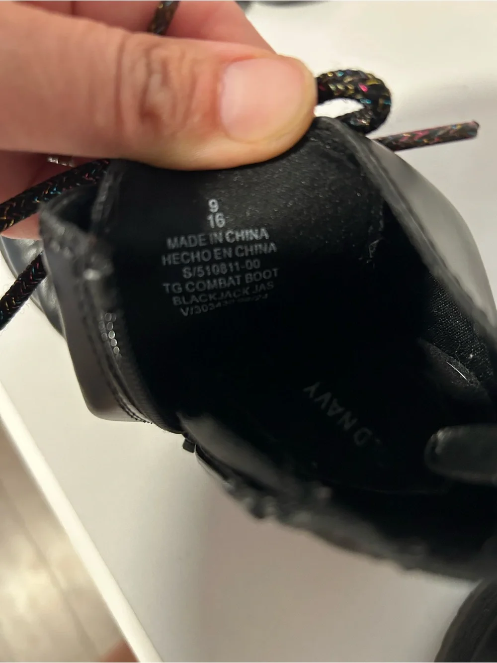 Old Navy Kids Black Lace-Up Combat Boots